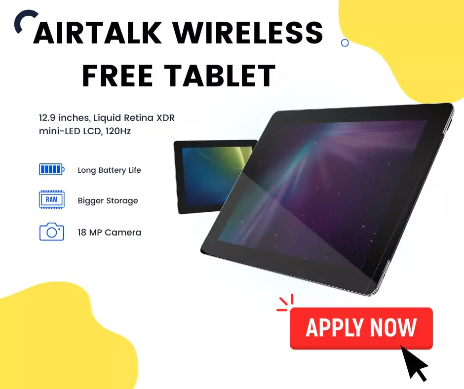 airtalk wireless free tablets application form